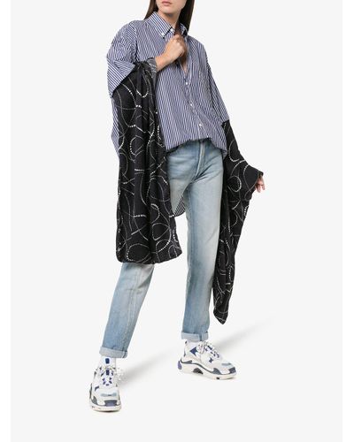 Balenciaga Leer Wit Blauwe Leren Triple S Sneakers in het Blauw - Lyst