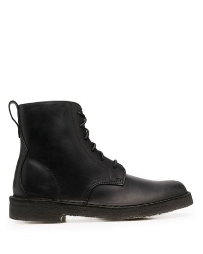 Clarks Leather Lace-up Cargo Boots in Black - Lyst