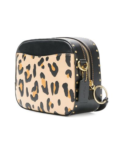 coach leopard camera bolsa