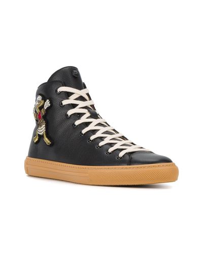Zapatillas altas Donald Duck Gucci de Cuero de color Negro para hombre |  Lyst