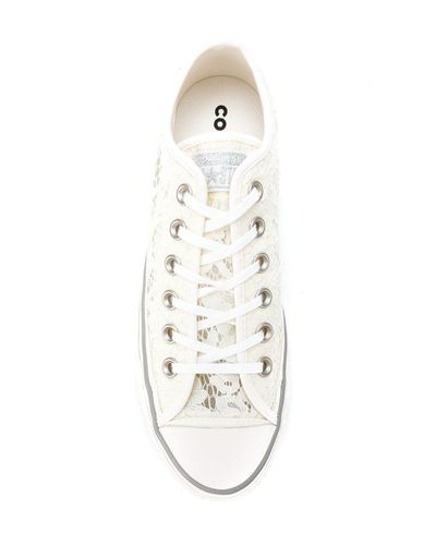 Baskets En Dentelle A Semelle Plateforme Coton Converse En Coloris Blanc Lyst