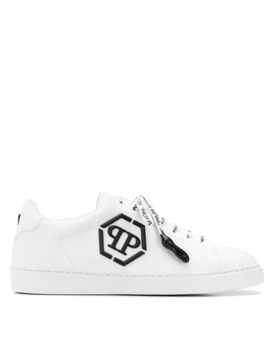 Philipp Plein Leather Low-top Statement Sneakers in White for Men - Lyst