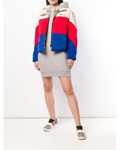 champion colour block puffer jacket