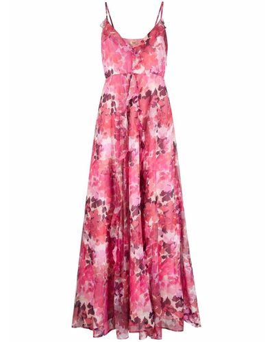 Liu Jo Floral-print Maxi Dress in Pink - Lyst
