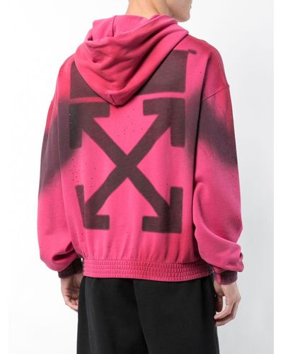 Off-White c/o Virgil Abloh Cotton Spray Hoodie in Pink for Men - Lyst