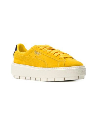 PUMA Suede Platform Sneakers in Yellow \u0026 Orange (Yellow) - Lyst