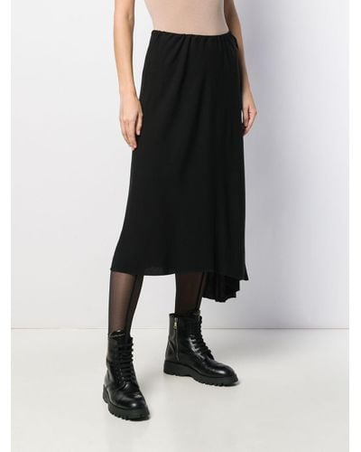 Ann Demeulemeester Wool High-waisted Asymmetric Skirt in Black - Lyst