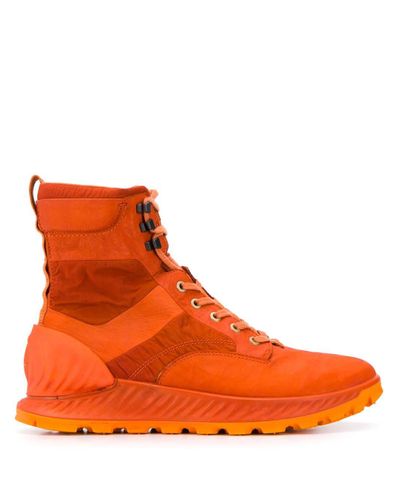 Stone Island Leer Exostrike Laarzen in het Oranje voor heren | Lyst NL