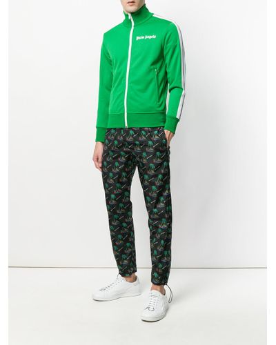 Palm Angels Classic Track Jacket in Green for Men - Lyst