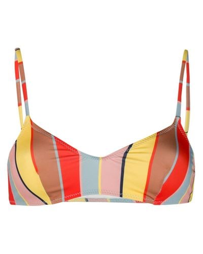 Solid & Striped Synthetic Striped Bikini Top in Yellow - Lyst