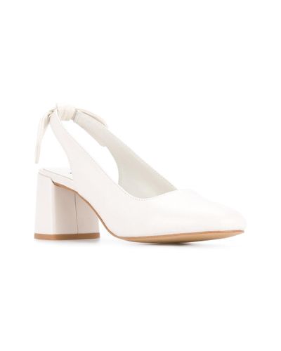 white slingback high heels