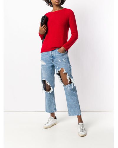 DIESEL Cotton Aryel Ripped Jeans in Blue | Lyst