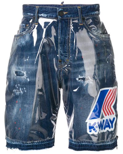 DSquared² K-way Denim Shorts in Blue for Men | Lyst