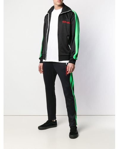 DIESEL Pantaloni sportivi con banda laterale da uomo di colore nero