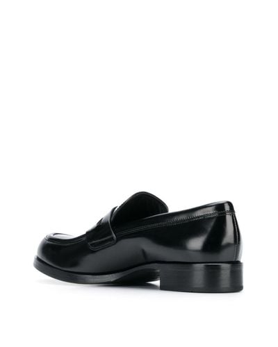 Prada Brushed Leather Loafers in Black - Lyst