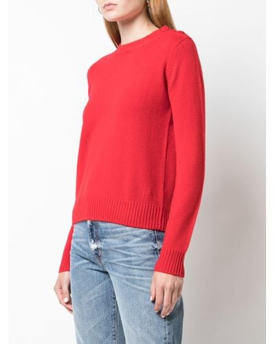 Alexandra Golovanoff Cashmere Fitted Knit Jumper in Red - Lyst