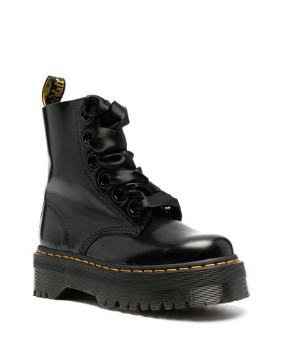 Dr. Martens Leather Molly Platform Boots in Black - Lyst