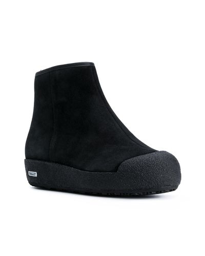 Bally Suede Curling Boots in Black for Men - Lyst