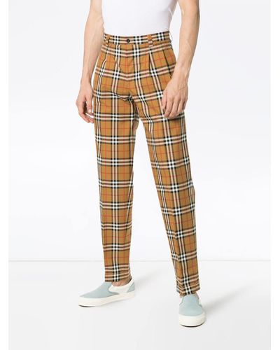 Pantalones de vestir clásicos a cuadros Burberry de hombre de color Neutro  | Lyst