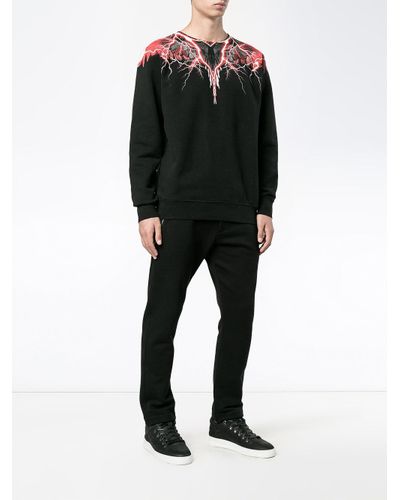 Ekstrem fattigdom Mart Savvy Marcelo Burlon Cotton Red Lightning Print Sweatshirt in Black for Men - Lyst