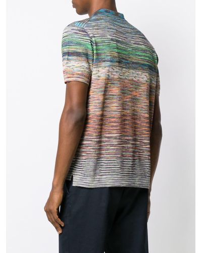Missoni Cotton Multicoloured Polo Top in Blue for Men - Lyst