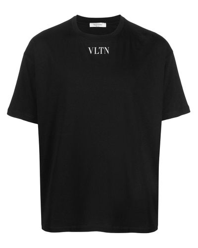 Valentino Cotton Vltn Logo-print Oversized T-shirt in Black for Men | Lyst  Australia