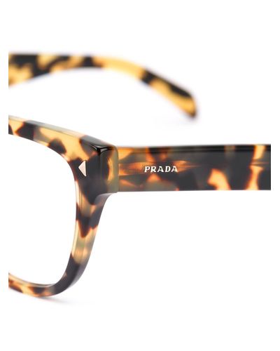 Prada Leopard Print Glasses in Brown - Lyst