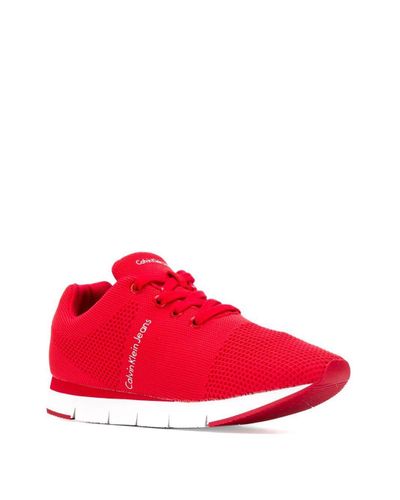 red calvin klein sneakers