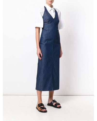 Barena Cotton 3/4 Length Dress in Blue - Lyst