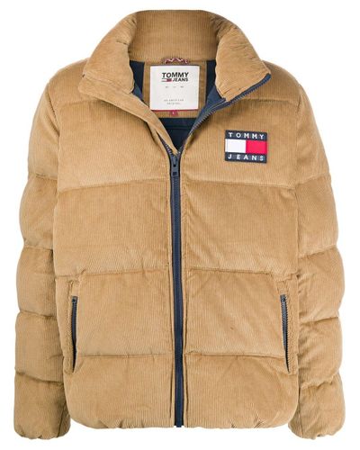 Tommy Hilfiger Cotton Cord Puffer Jacket in Brown for Men - Lyst