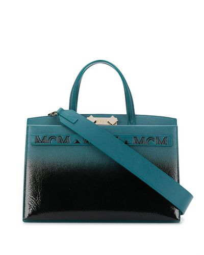 MCM Leder Handtasche mit Henkel in Blau - Lyst