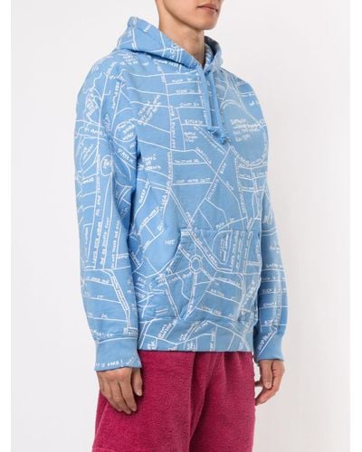 Supreme Cotton Gonz Embroidered Map Hoodie in Blue for Men | Lyst