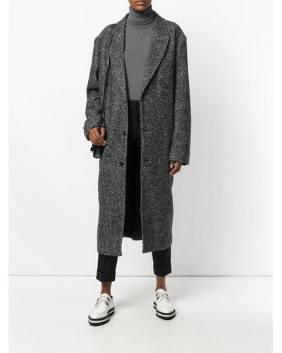 oversized herringbone coat