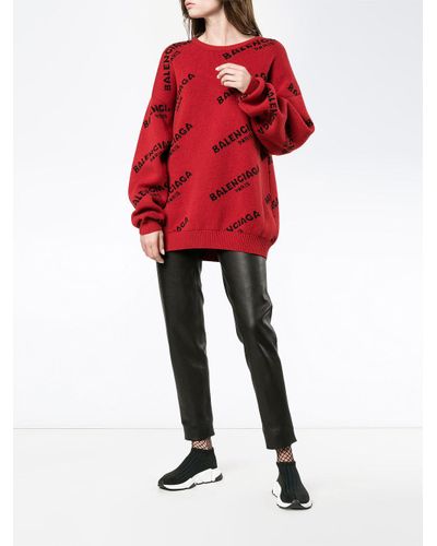 red balenciaga jumper