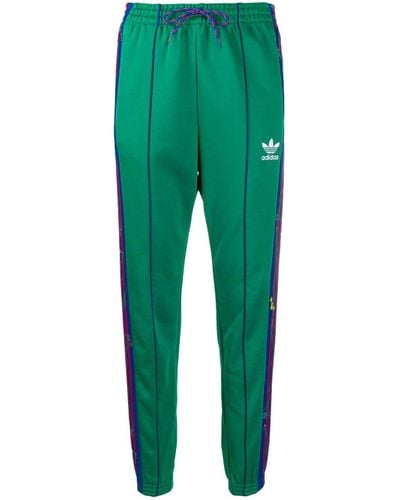 adidas green floral tracksuit