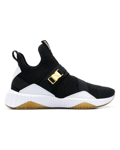 defy varsity mid women's sneakers black