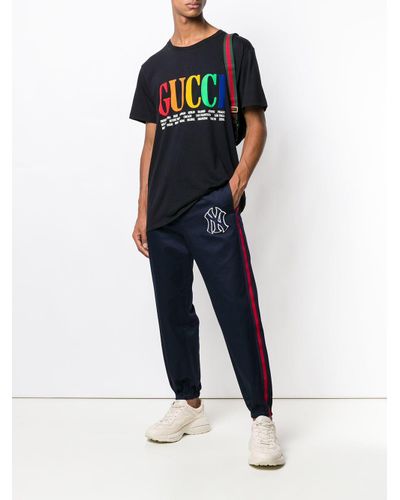 Gucci Ny Yankees Tailored Track Trousers in Blue for Men | Lyst