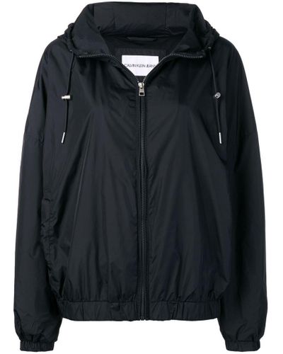 Calvin Klein Denim Hooded Windbreaker Jacket in Black - Lyst