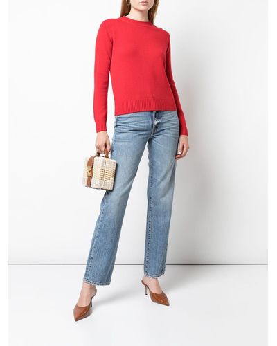 Alexandra Golovanoff Cashmere Fitted Knit Jumper in Red - Lyst