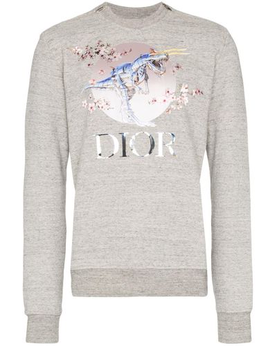 Dior Homme Baumwolle Sweatshirt mit Dino-Print in Grau für Herren - Lyst