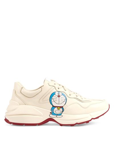 Gucci Leather Doraemon X Men's Rhyton Sneaker in White for Men | Lyst