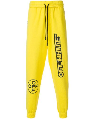 Pantaloni tuta con logoOff-White c/o Virgil Abloh in Cotone da Uomo colore  Giallo | Lyst