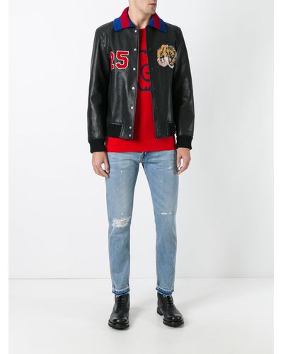 gucci tiger leather jacket