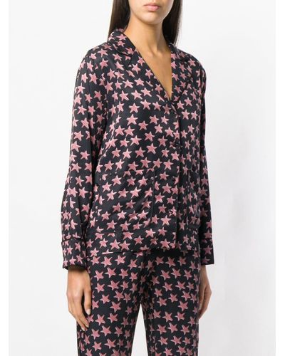 Love Stories Star Print Pyjama Top in Black - Lyst
