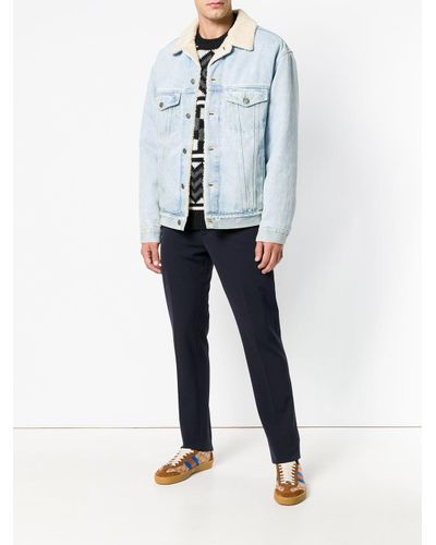 Gucci Paramount Print Denim Jacket in Blue for Men - Lyst