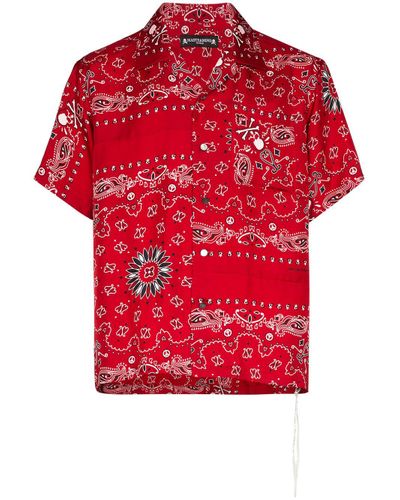 Mastermind Japan Silk Bandana Print Shirt in Red for Men | Lyst