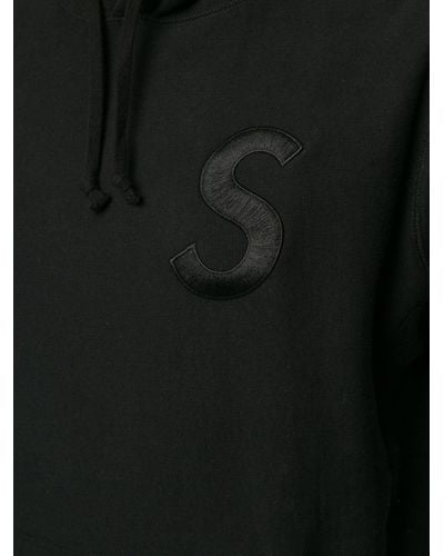 Supreme Embroidered S Hoodie in Black for Men - Lyst