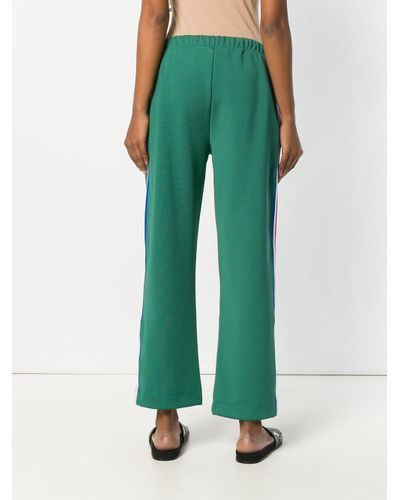Être Cécile Synthetic Side Striped Track Pants in Green - Lyst
