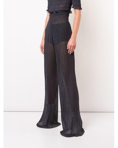 Pantalones palazzo transparentes Jill Stuart de Algodón de color Negro |  Lyst