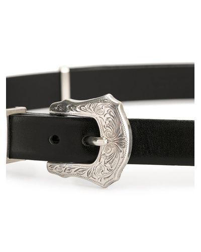 Toga Leather Double-buckle Belt in Black | Lyst